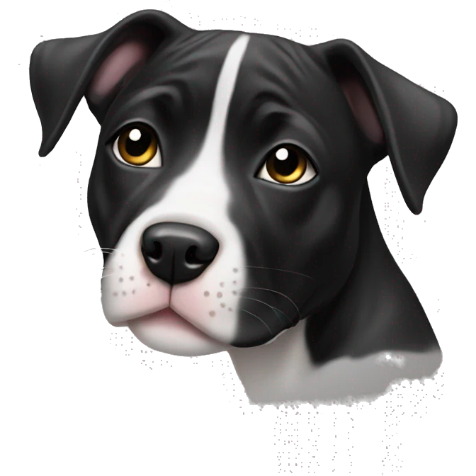 Black and white staffy puppy emoji