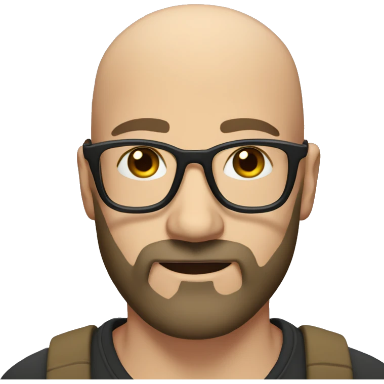 Bald man with black beard and in glasses  emoji