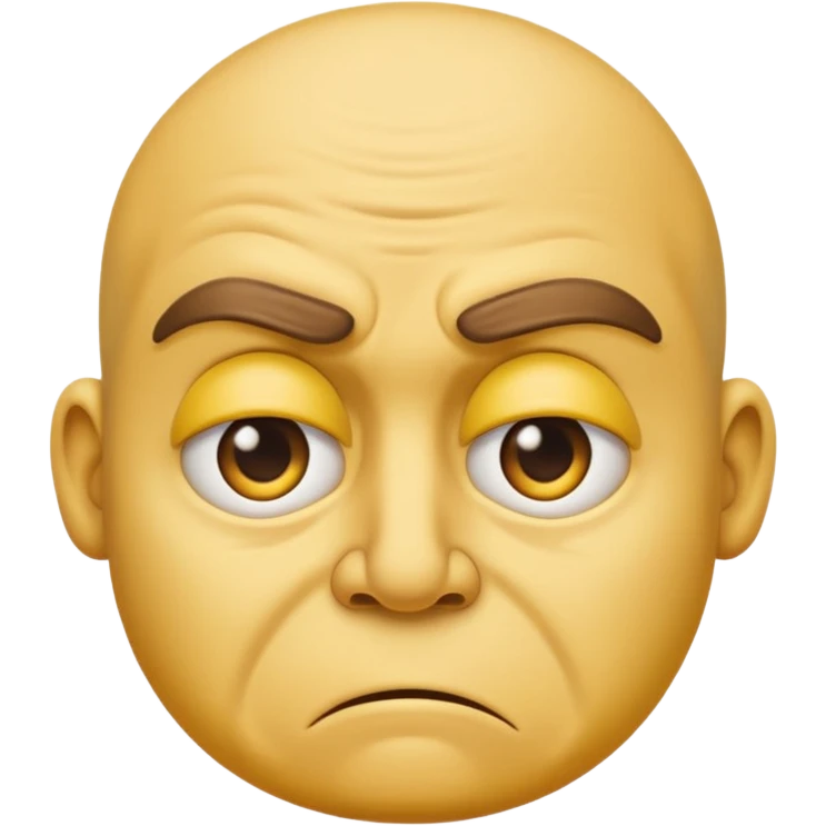A traditional yellow face emoji with a disgusted look emoji