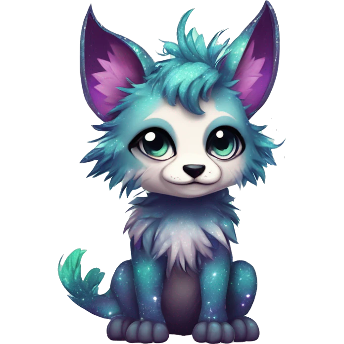 Cool cute Kawaii edgy fantasy animal sparkle fursona Fionbri creature by griffsnuff & LiLaiRa & Falvie full body emoji