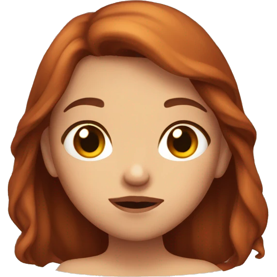 fair Girl with reddish brown hair pouting, basically making a face to blow a candle. emoji