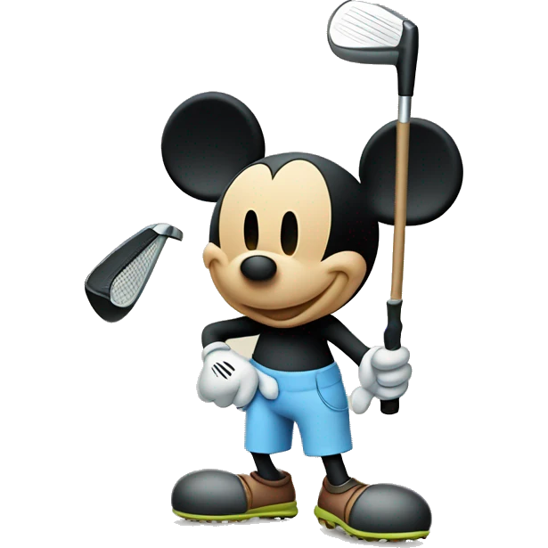 Mickey Mouse with golf club emoji