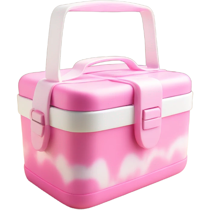 Pink white Light lunch box cute with ribbons  emoji