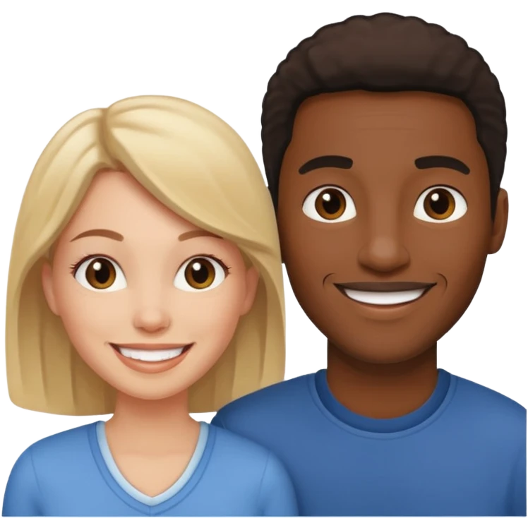 Black men white woman  emoji