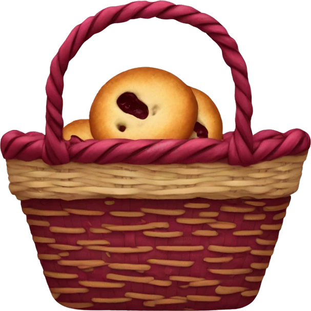 baked goods basket in burgundy color emoji
