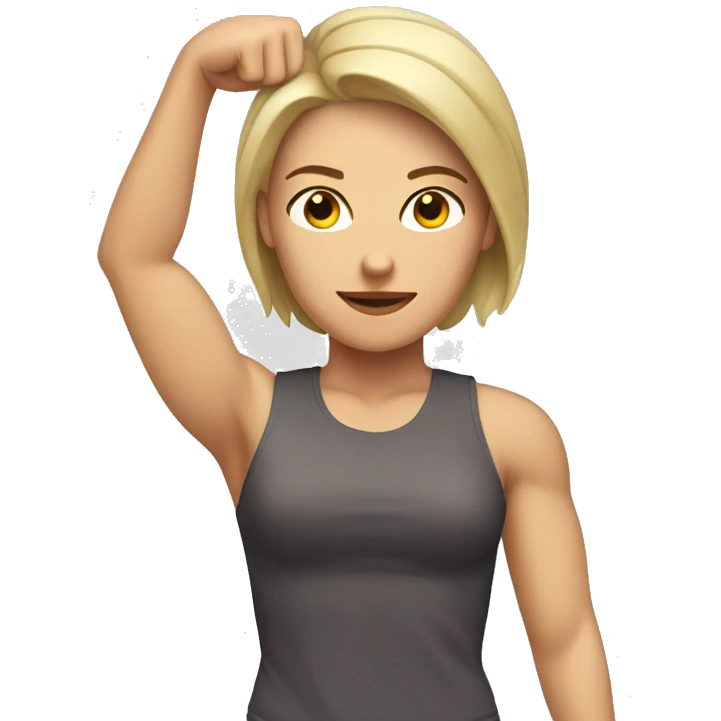 Caucasian woman arm muscles emoji