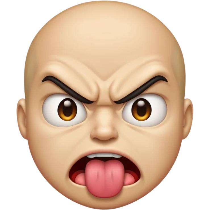 angry face with tongue out emoji