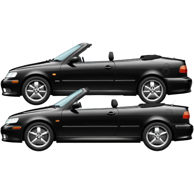 Une saab 9-3 1999 cabriolet noir de profil emoji