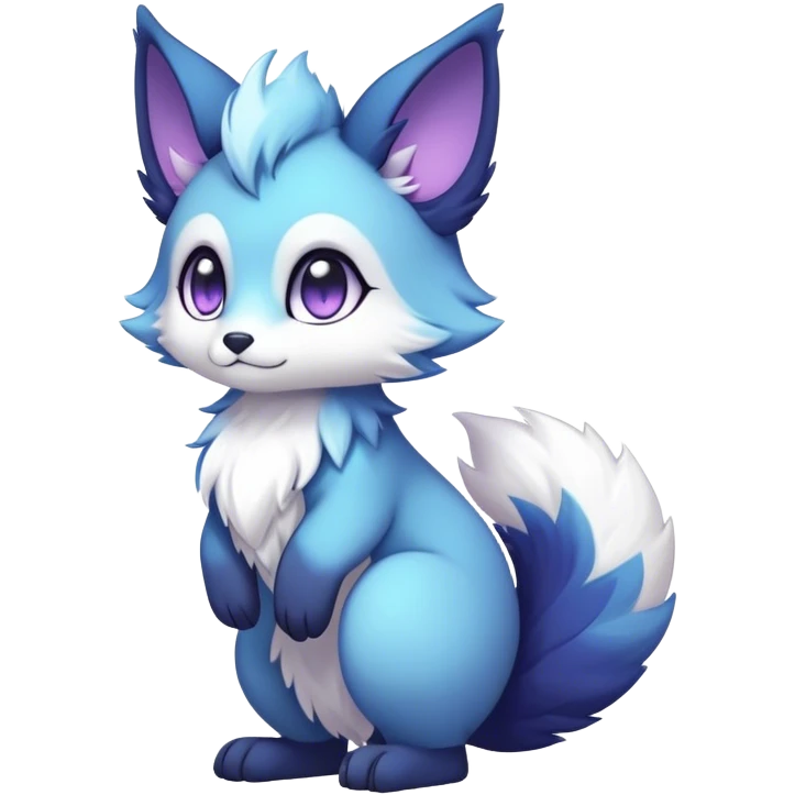Kawaii dark fantasy ethereal anthro fursona Fakemon with tufted tail  emoji