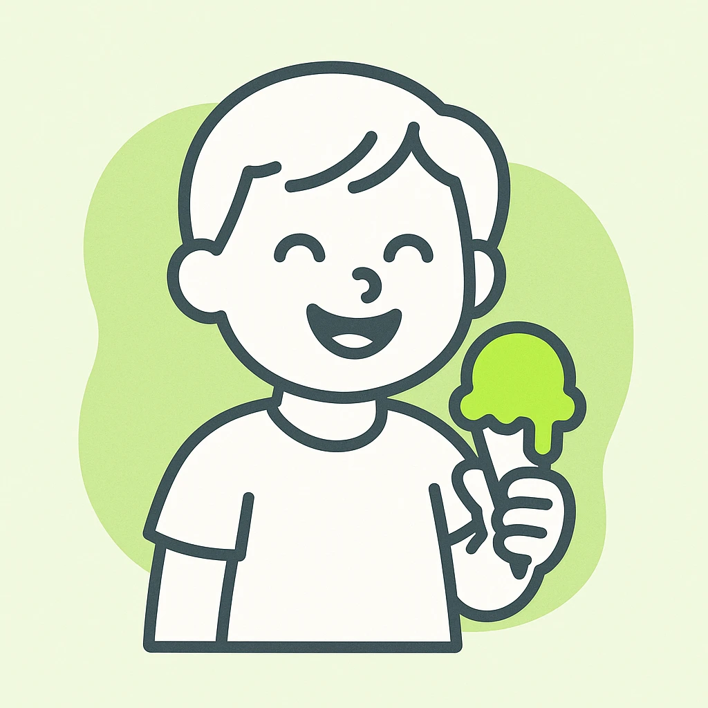 happy children with melting ice cream cones emoji