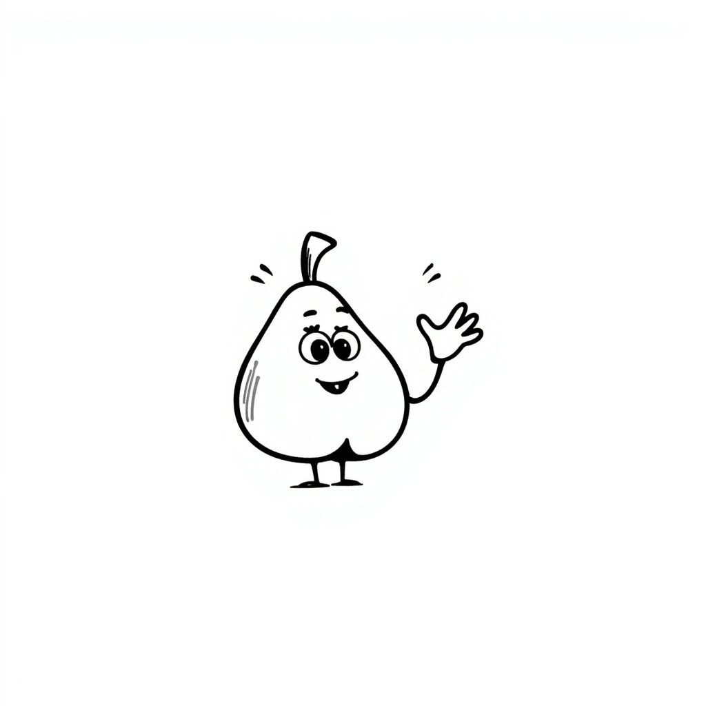 fig hand gesture, black doodle style emoji