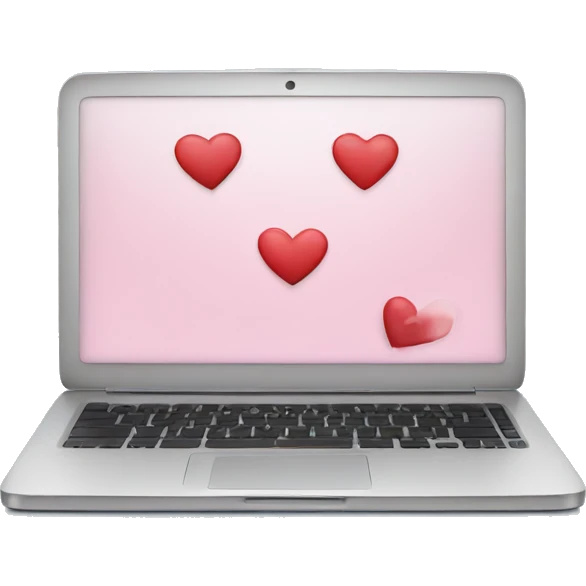 Laptop with hearts emoji