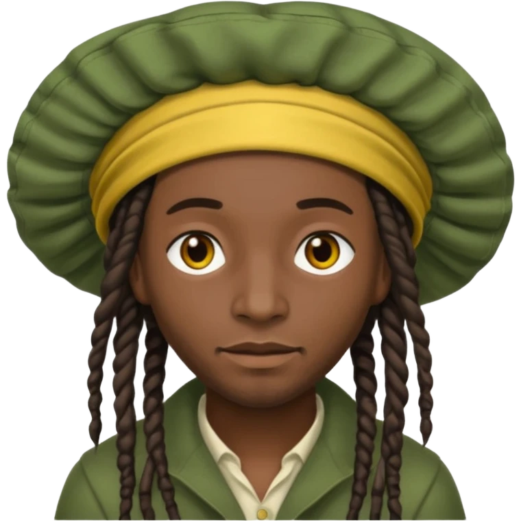 Jamaican dreads with a Jamaican bonnet emoji