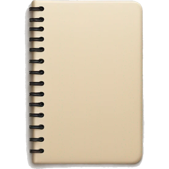 a notebook placed, closed, beige cover emoji
