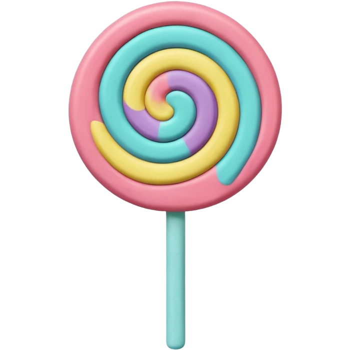 lollipop, claymation style, matte plasticine, pastel colors, visible fingerprints emoji