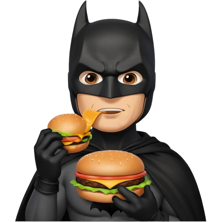 Batman eating a burger emoji