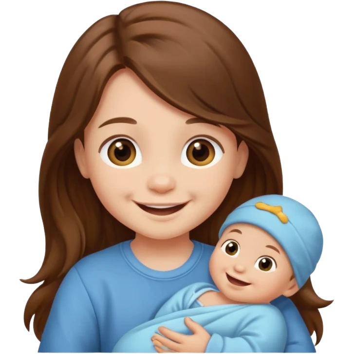 brown long hair baby emoji
