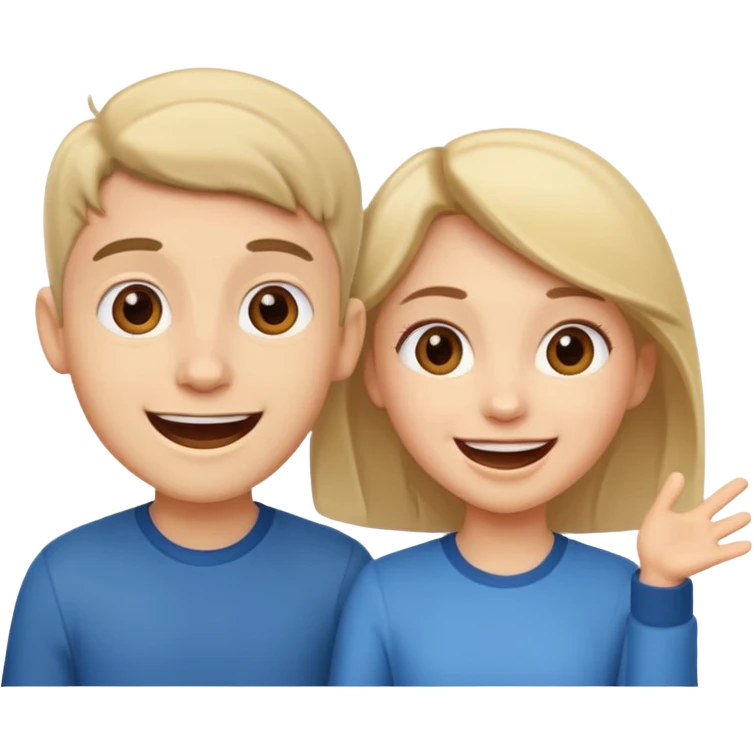 белокожий аниматор мальчик и девочка emoji