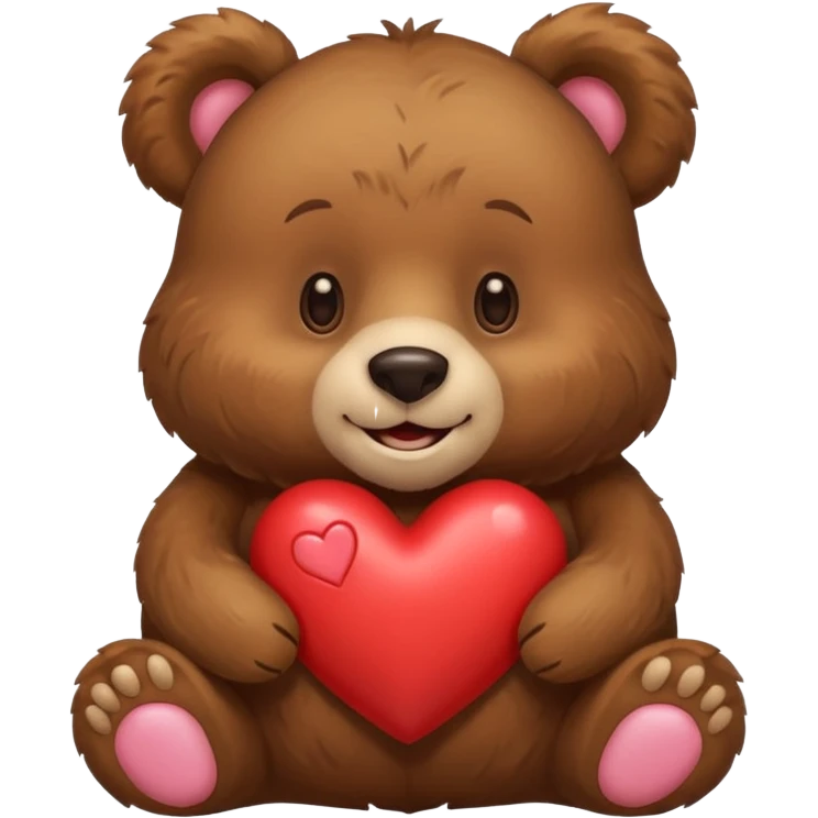 smiling bear with a heart on its chest emoji