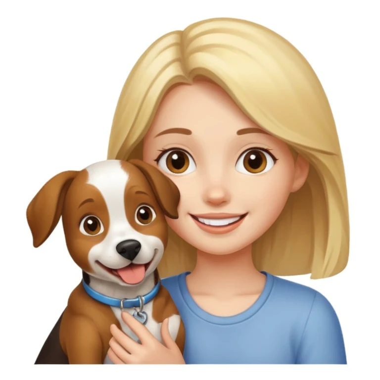 girl and her pet dog emoji