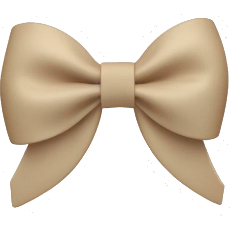 Beige bow shape hair clip emoji
