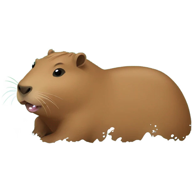 Capybara sliding down a waterside emoji