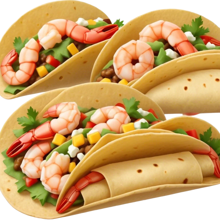 Shrimp and cheese soft shell tacos  emoji