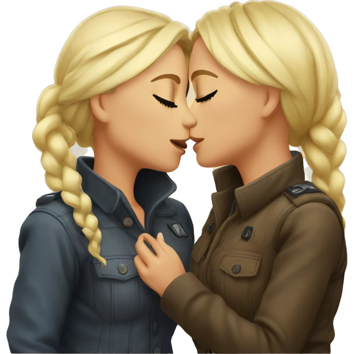 Two blond lesbian girls kissed on the tekhno party  emoji
