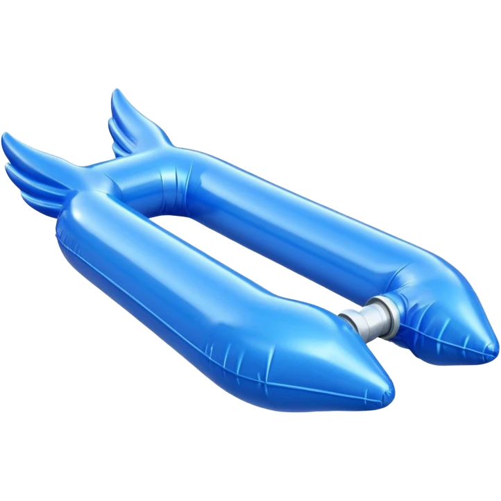 3D render of Water Wings made of shiny inflatable vinyl, visible seam lines, air valve, highly reflective plastic texture, pool toy aesthetic. emoji