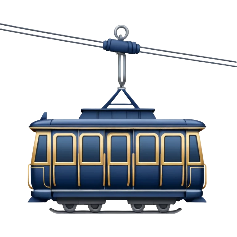 create an emoji of a cable car for a skiregion. dark navy blue colour and the word Lenk on it.  emoji