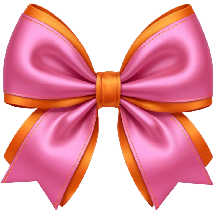 Pink orange bow emoji