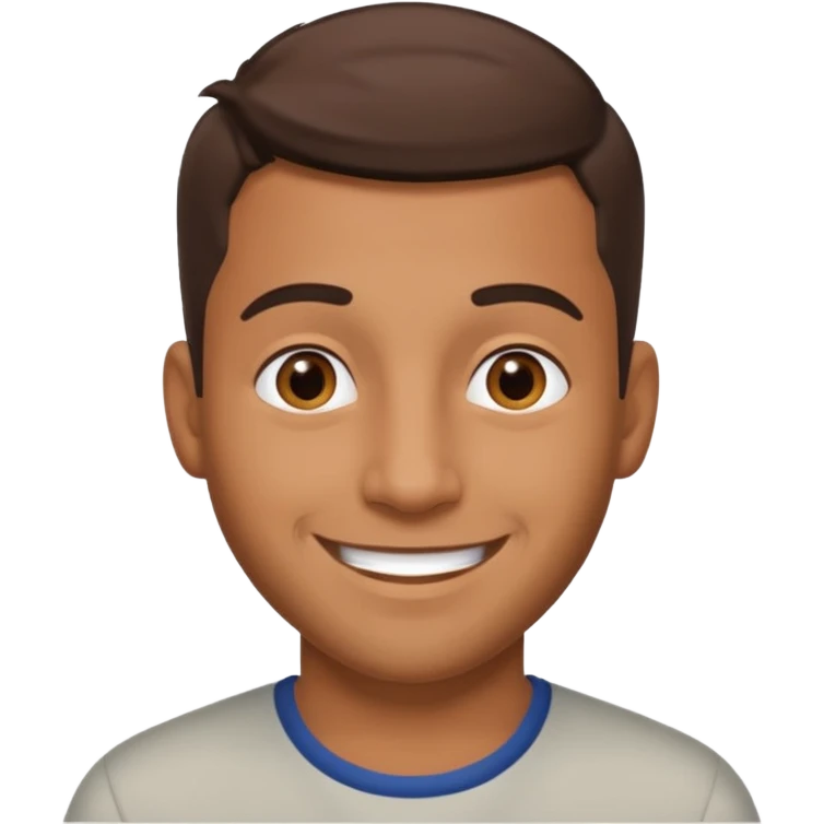 A brown man  happy  his hair cut up emoji