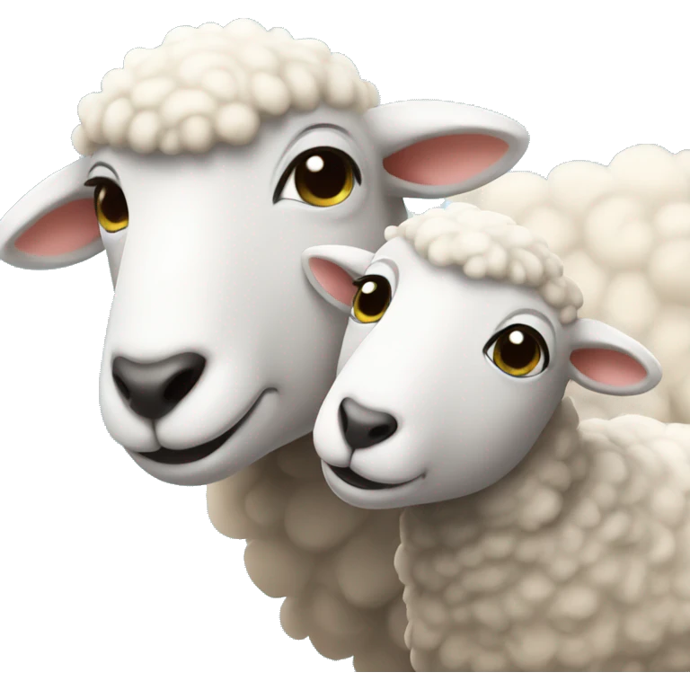 baby sheep and mom sheep  emoji