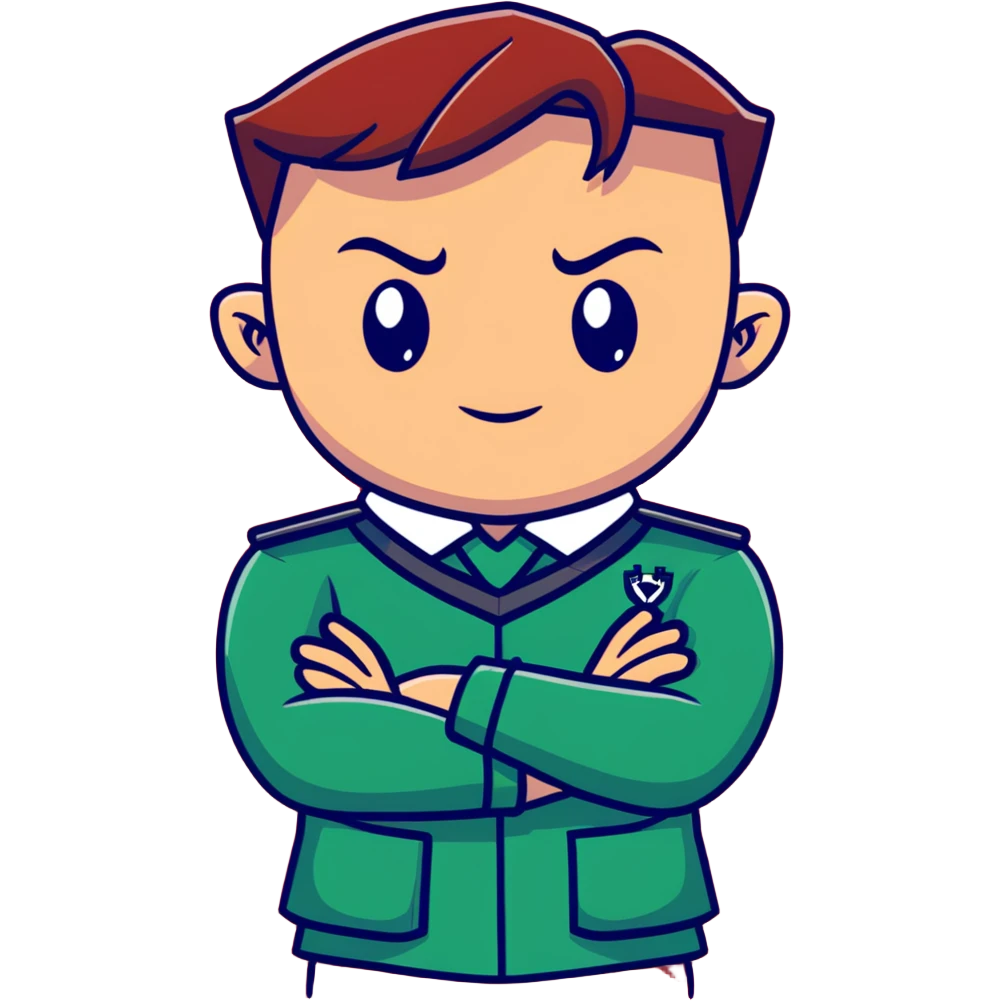 Furious Slytherin student Graham with arms crossed wearing house uniform emoji