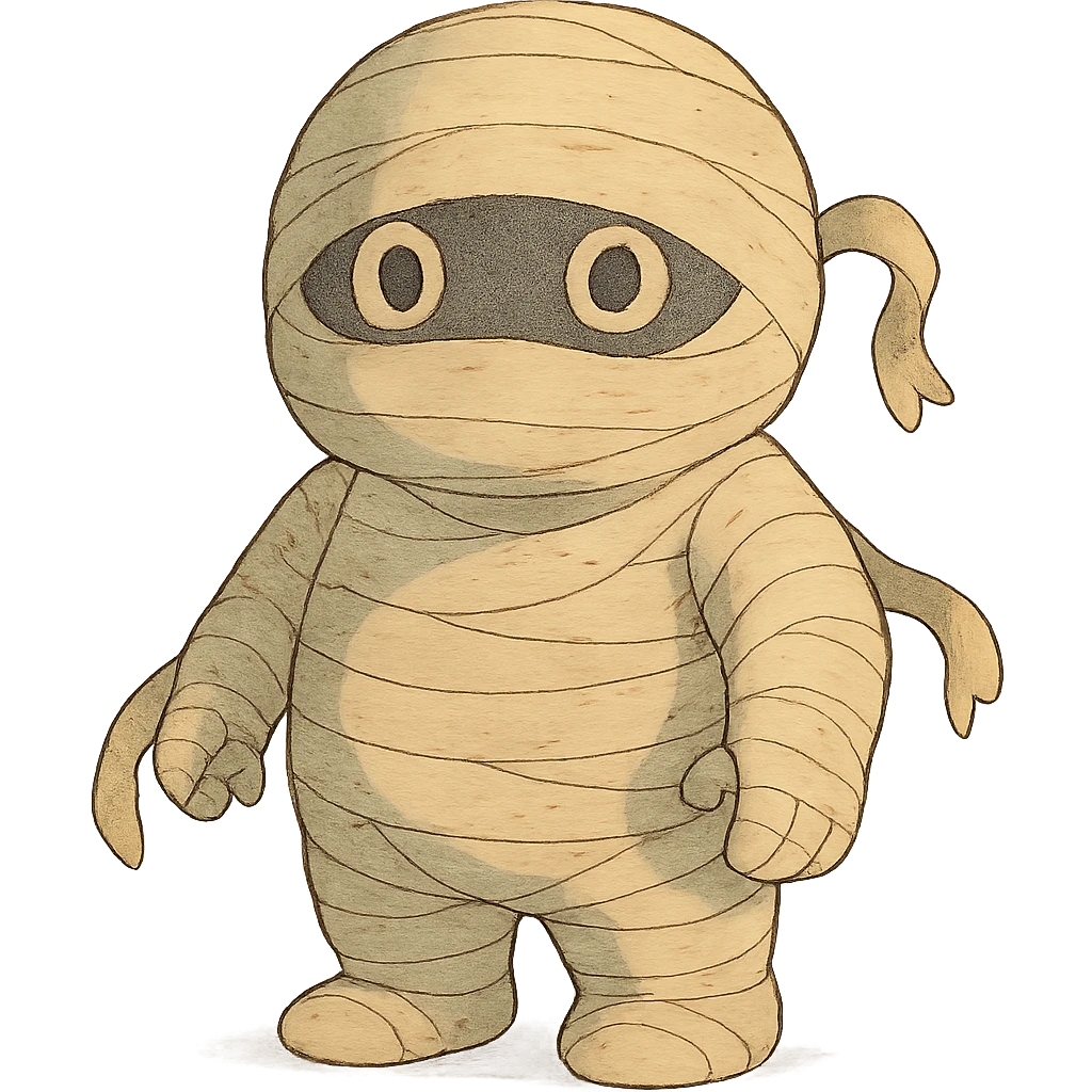 mummy character with soft colors emoji