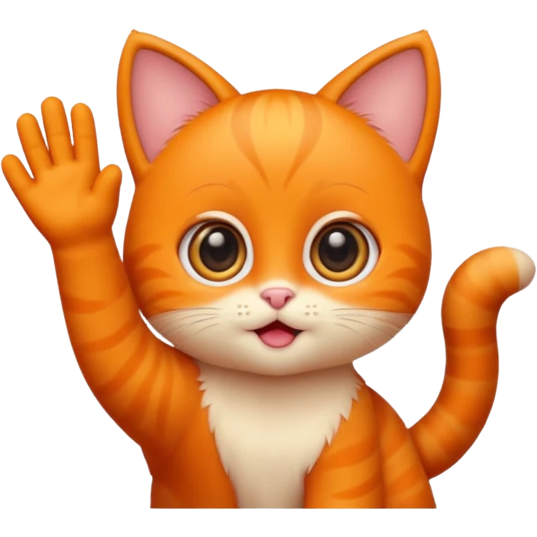 Emojicat baby, cute, playful, waving emoji