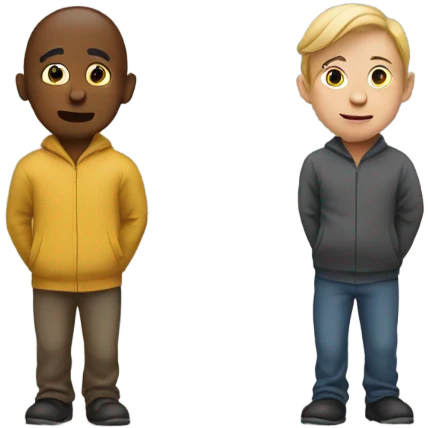 Sneaky person walking behind a person emoji