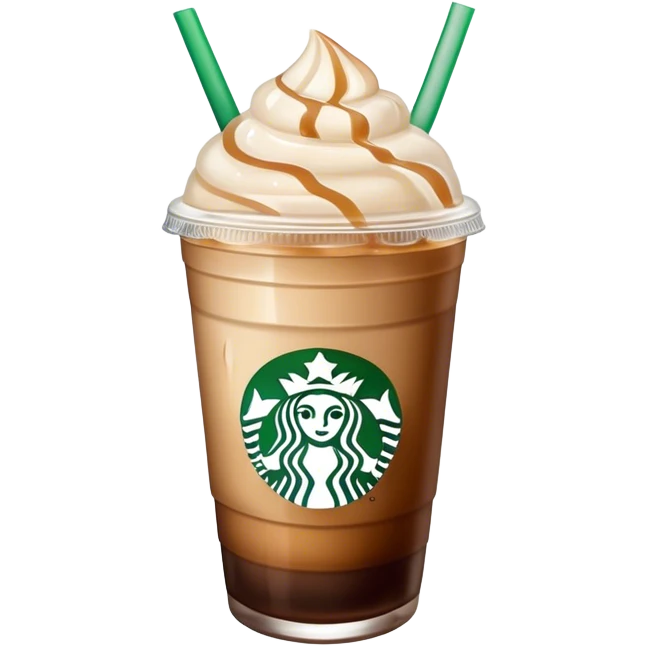 Starbuck ice coffee with ice cubes emoji