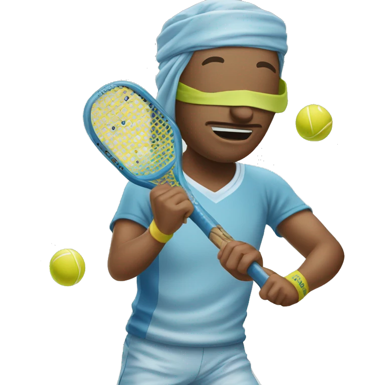 Blindfolded person playing pickleball emoji