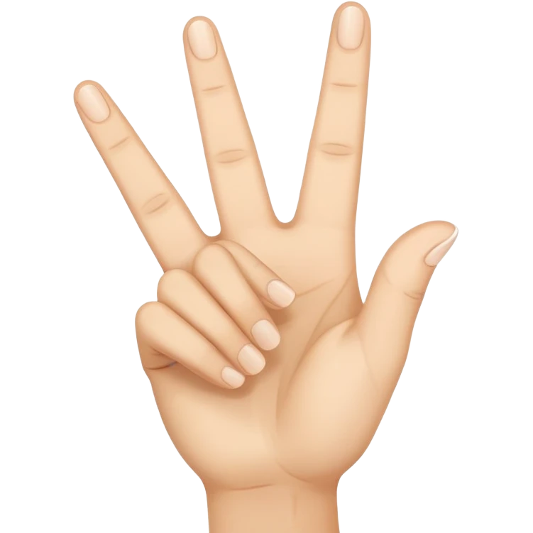 Three fingers up, the peace ones and the thumb  emoji