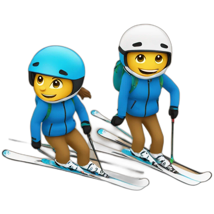  Paire dd ski  en bois emoji