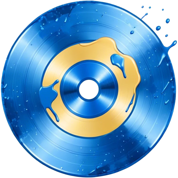  vinyl record blue  splatter  emoji