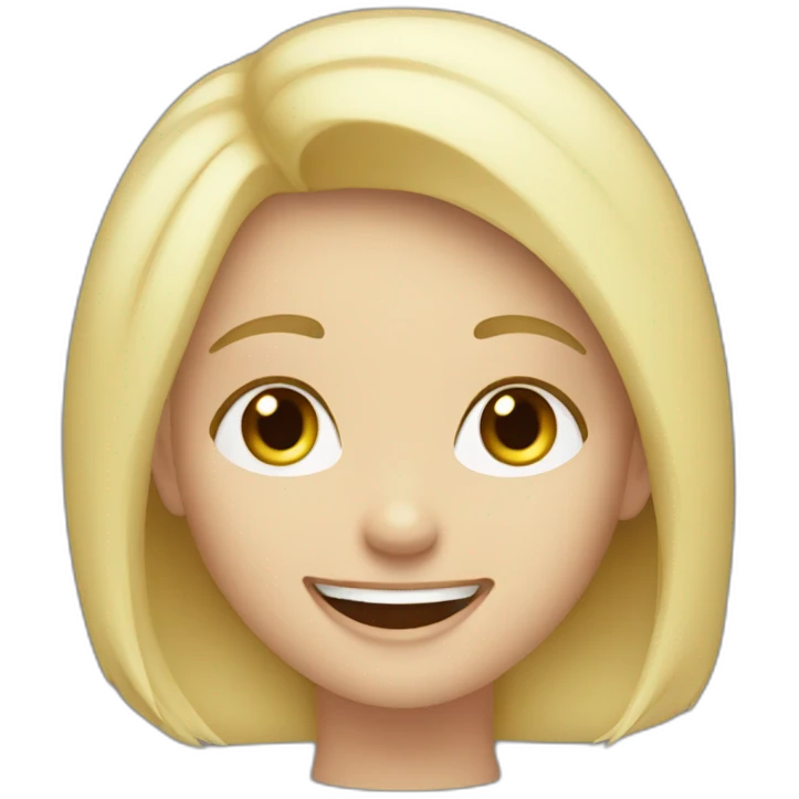 White blonde Girl happily agreeing with statement emoji