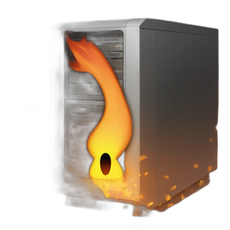 computer server on fire emoji