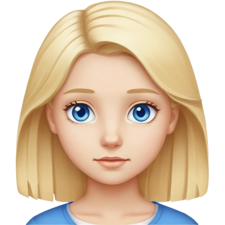 girl blond hair blue eyes 15 years emoji