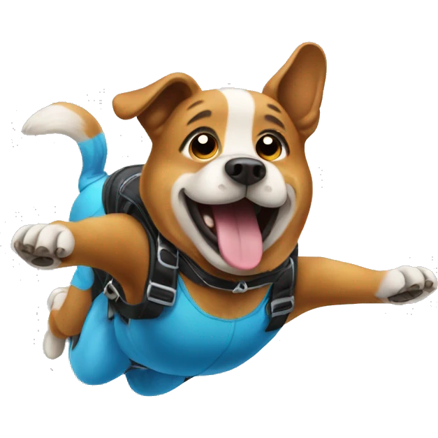 Dog skydiving  emoji