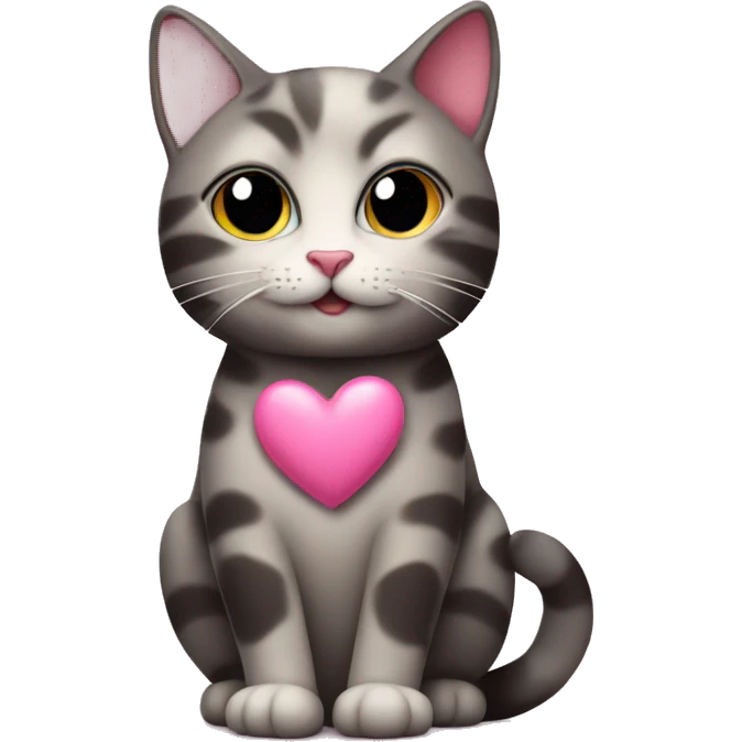 cat in love with pink hearts  emoji