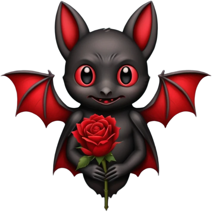 Bat with a rose emoji