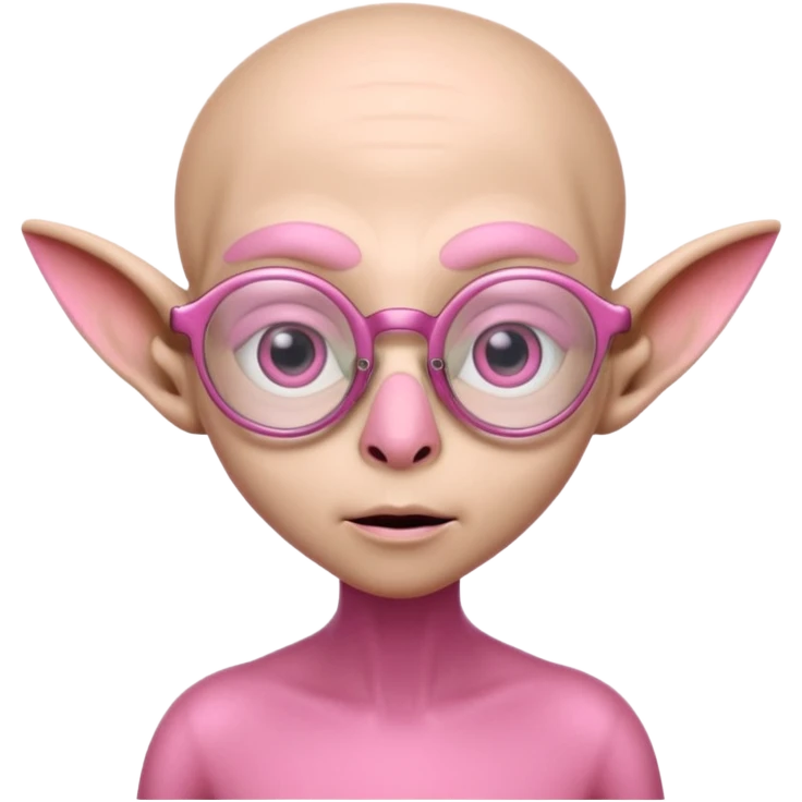 pink alien with glasses emoji
