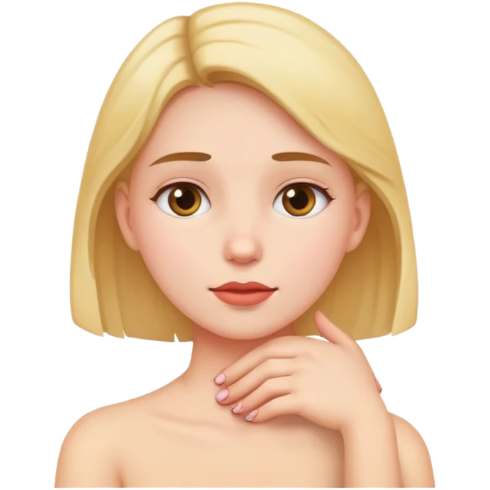 Girl holding neck  emoji
